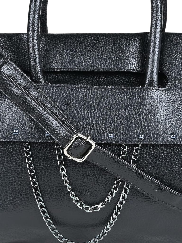 Vdesi Black Metal Chain Handbag