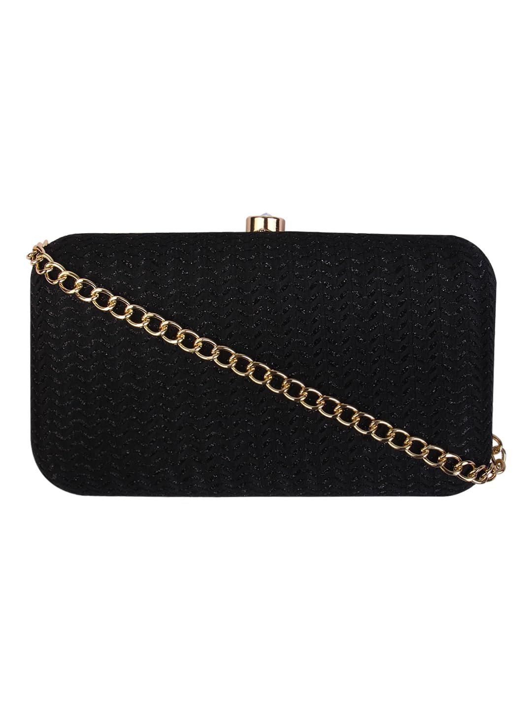 Vdesi Shimmer Black Clutch