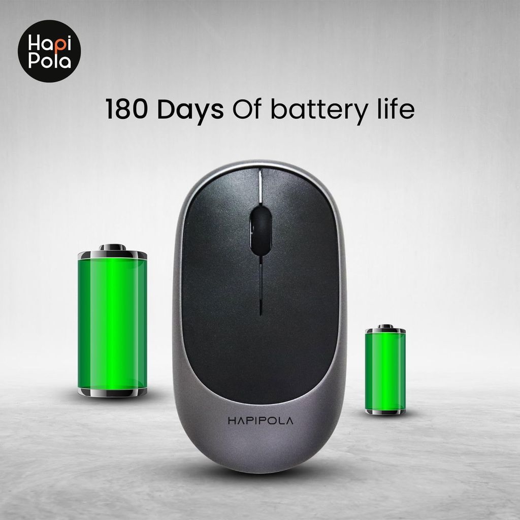 HAPIPOLA Mouse MAX Wireless Mouse, 1600 DPI, 2.4 Ghz RF Digital Technology, Plug-and-Play Optical Mouse