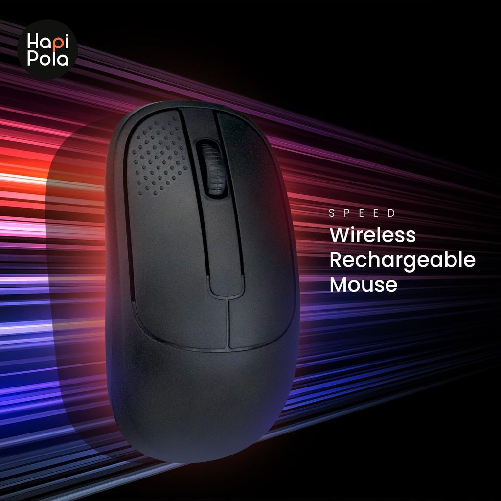 HAPIPOLA Speed Rechargeable Mouse,Wireless Bluetooth Rechargeable Mouse,Portable Lightweight 2.4G 1600 DPI Plug-and-Play Optical Mouse,Compatible with iPad/Laptop/PC/Mac/Windows