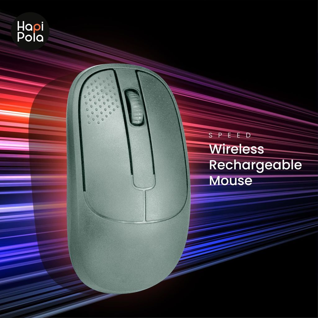 HAPIPOLA Speed Rechargeable Mouse,Wireless Bluetooth Rechargeable Mouse,Portable Lightweight 2.4G 1600 DPI Plug-and-Play Optical Mouse,Compatible with iPad/Laptop/PC/Mac/Windows