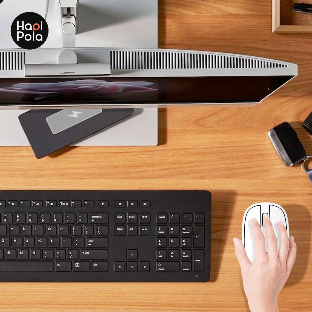 HAPIPOLA Speed Rechargeable Mouse,Wireless Bluetooth Rechargeable Mouse,Portable Lightweight 2.4G 1600 DPI Plug-and-Play Optical Mouse,Compatible with iPad/Laptop/PC/Mac/Windows