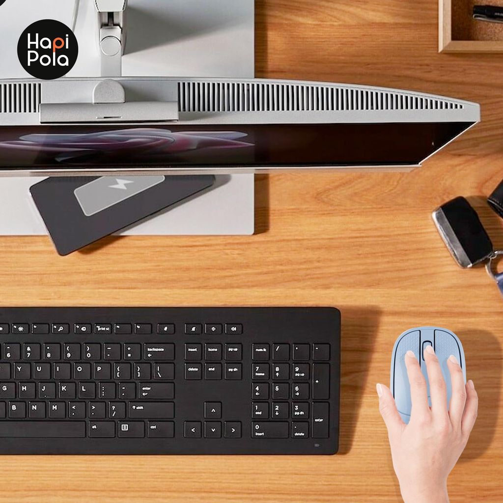 HAPIPOLA Speed Rechargeable Mouse,Wireless Bluetooth Rechargeable Mouse,Portable Lightweight 2.4G 1600 DPI Plug-and-Play Optical Mouse,Compatible with iPad/Laptop/PC/Mac/Windows