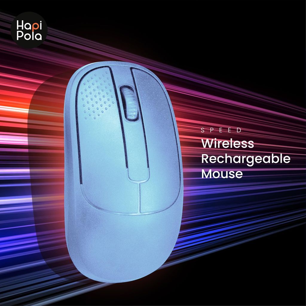 HAPIPOLA Speed Rechargeable Mouse,Wireless Bluetooth Rechargeable Mouse,Portable Lightweight 2.4G 1600 DPI Plug-and-Play Optical Mouse,Compatible with iPad/Laptop/PC/Mac/Windows