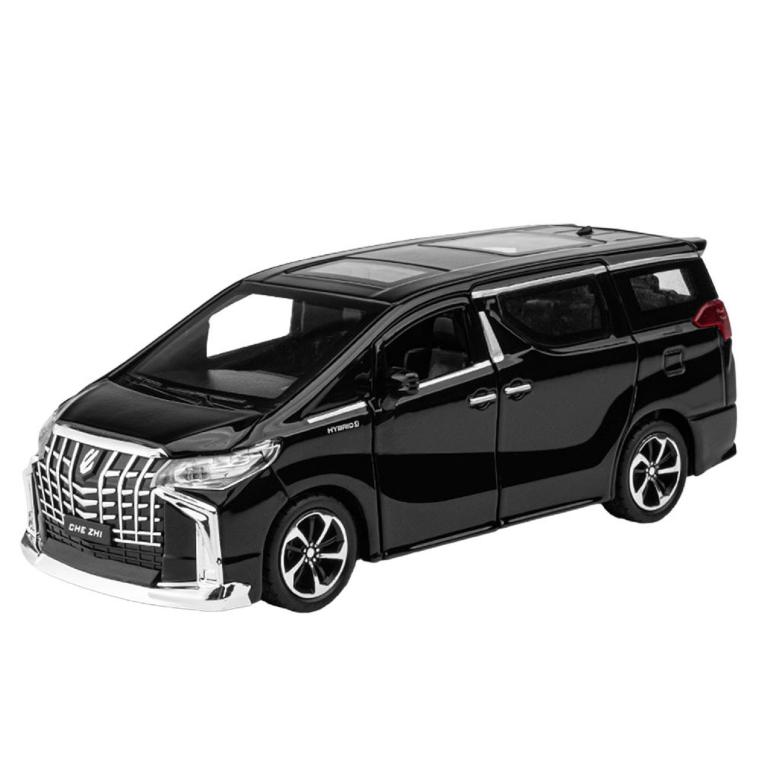 KTRS ENTERPRISE 1:24 oyota Alph Commercial Alloy Metal Pull Back Die-cast Car Model Pull Back car Super Openable Doors Sound and Light Doors & Light Music Boys Toys for Kids