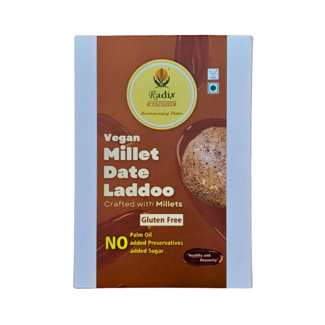 Radix Nutritive® Vegan Millet Date Laddoo - Gluten-free. 200 gms. Veg. Natural