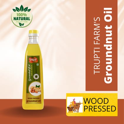 Wood Pressed Groundnut Oil - | Premium Cold Pressed Groundnut Oil | Pure & Natural Multipurpose Oil | Kachi Ghani | Edible Cold Pressed Oil | - 1 Litrs (Pack of 1)