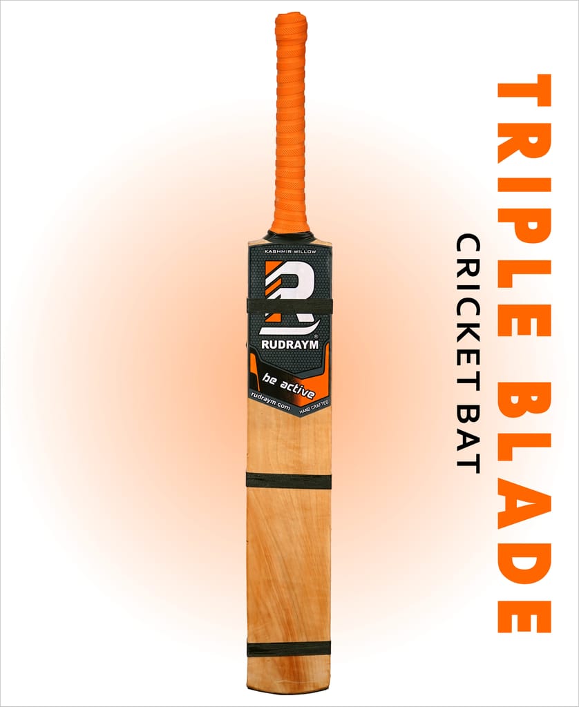 RUDRAYM ATTACK Triple Blade Kashmiri Willow (SH) Scoop Hard Tennis Bat with Tetron Cover Kashmir Willow Cricket Bat For 15+ Yrs  (1000 g)