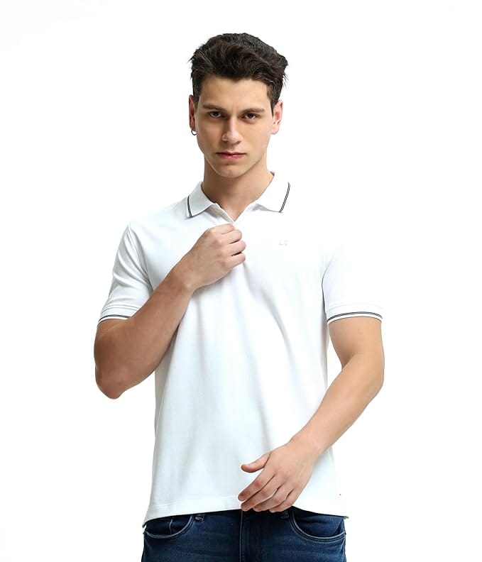  Mens Slim Fit Casual Polo Shirt Short Sleeve Basic Cotton T-Shirts
