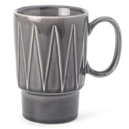 Bodhi House Stackable Ceramic Coffee Mug, Milk Mug with Glossy Finish, Ideal for Green Tea, Hot Chocolate, Microwave and Dishwasher Safe, Bone Ash Free Ideal for Gifting, Ash Grey | 350 ml