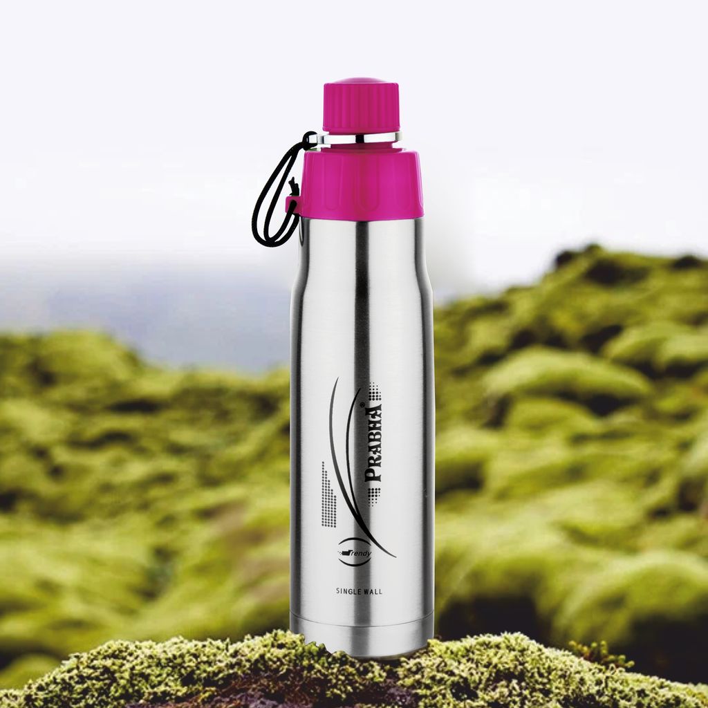 Prabha Stylish 700ML Single Wall Bottle for Everyday Use | 700ML Single Wall Water Bottle - Lightweight & Durable | Perfect for Office and Travel