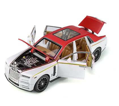 KTRS ENTERPRISE 1:24 Rlls-Ryce Phantom Alloy Metal Pull Back Die-cast Car Model Pull Back car Super Openable Doors Sound and Light Doors & Light Music Boys Toys for Kids