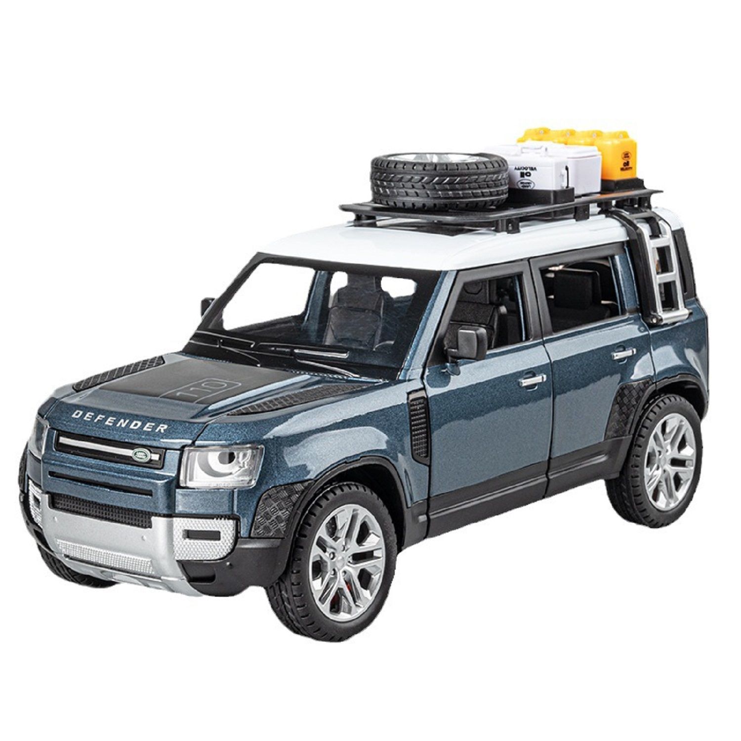 KTRS ENTERPRISE 1:24 Lnd Rver Dfender Bag Alloy Metal Pull Back Die-cast Car Model Pull Back car Super Openable Doors Sound and Light Doors & Light Music Boys Toys for Kids