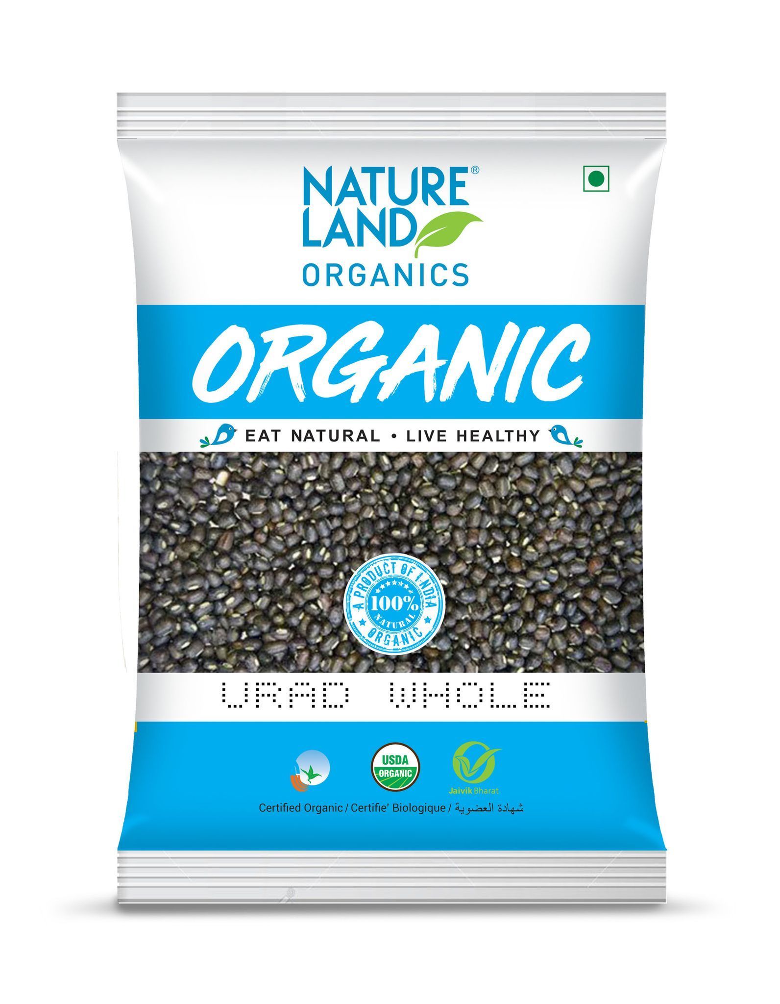 Natureland Organics Urad Whole 1 Kg