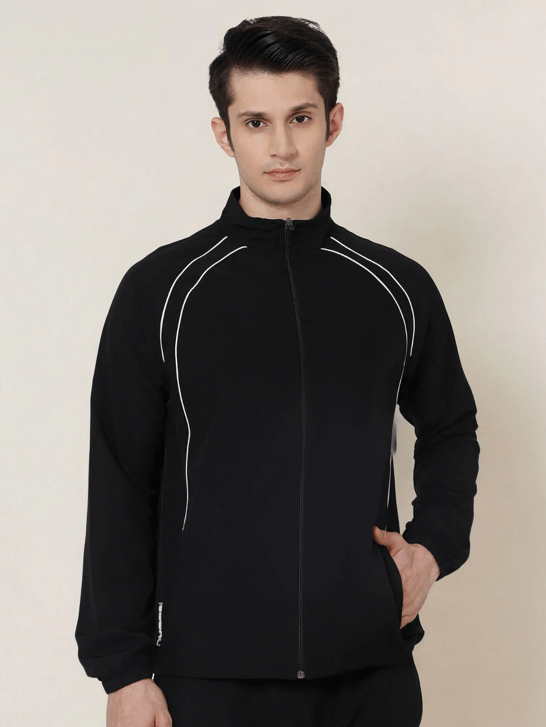 Nico Men Polyester Black Jacket