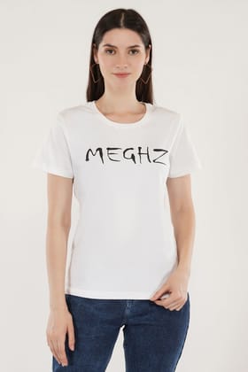 Women Round Neck White T-Shirt