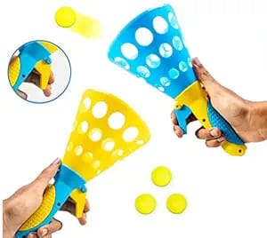 Storio Click and Catch Twin Ball Launcher Game with 3 Balls Indoor Outdoor Toy Set, Pop & Catch Ball Play Fun Boys & Girls - Multicolor - Toys and Games | Buy online on ZillyBuy