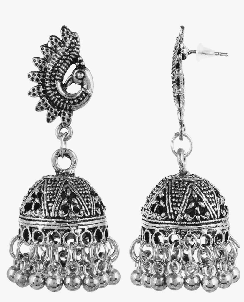 Oxidized German Silver Jhumki Earrings