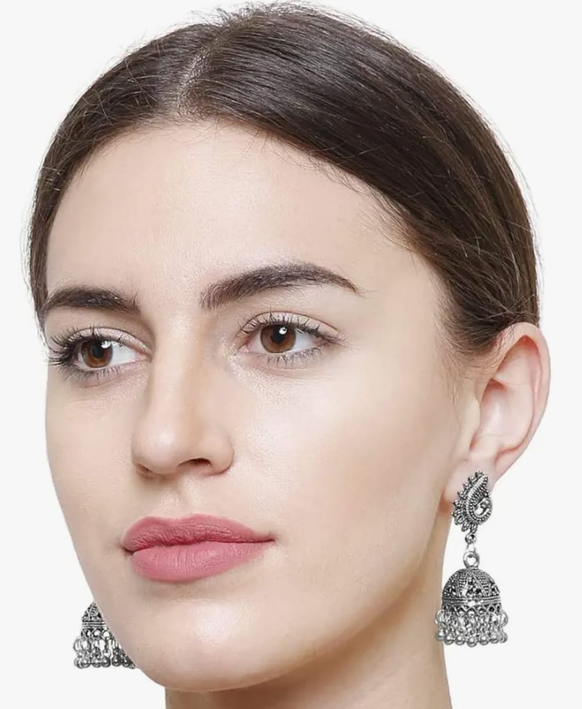 Oxidized German Silver Jhumki Earrings
