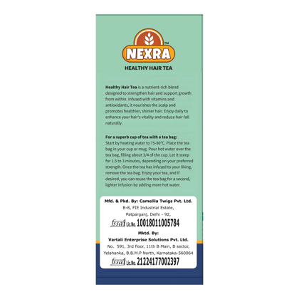 Nexra - Healthy Hair Tea - 30 Tea Bags | Nourishing Herbal Blend for Strong, Shiny, and Healthy Hair | Natural Ingredients for Hair Wellness, 60g