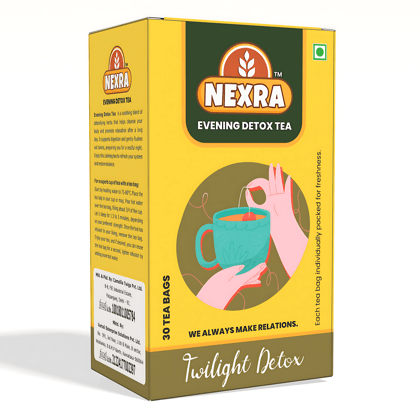 Nexra - Evening Detox Tea - 30 Tea Bags | For Gentle Cleansing, Relaxation, and Wellness Support | Green Tea | 100% caffeine free tea Nexra - Evening Detox Tea - 30 Tea Bags | For Gentle Cleansing, Relaxation, and Wellness Support | Green Tea | 100% caffeine free tea