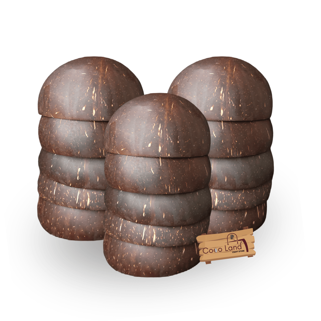 Coco Land Coconut Shell Matte Polished Bowl S-M-L 100-150-250 ml Decorative Bowl/ Candle Making Bowl /Showpieces /Handicraft/Candle Holder /Salad Bowl/Smoothie Bowl