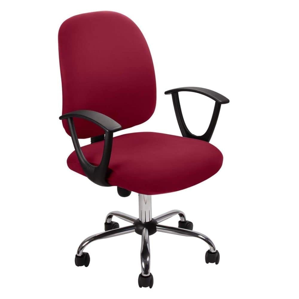 PENTHOOM Office Chair Cover Stretchable, Removable Washable Computer Chair Cover for Office, Rolling Chair Cover - Maroon