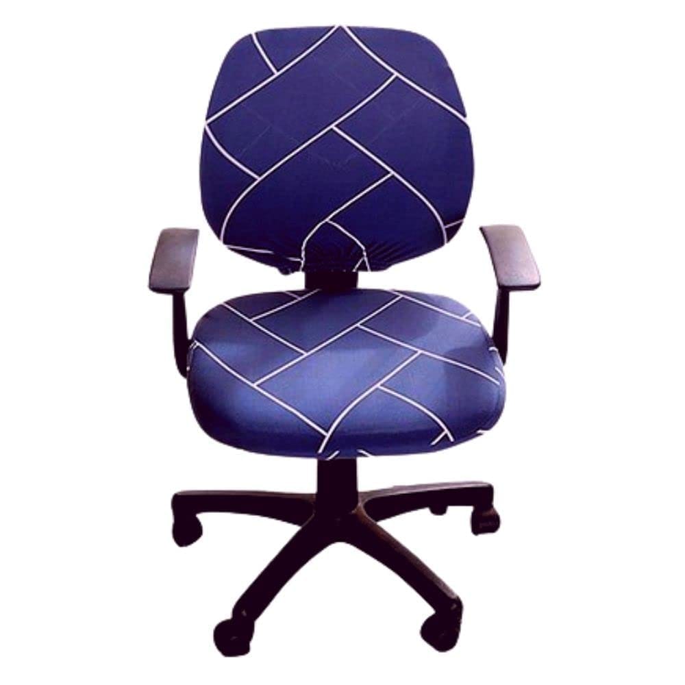 PENTHOOM Office Chair Cover Stretchable, Removable Washable Computer Chair Cover for Office, Rolling Chair Cover - Blue Brick Pattern