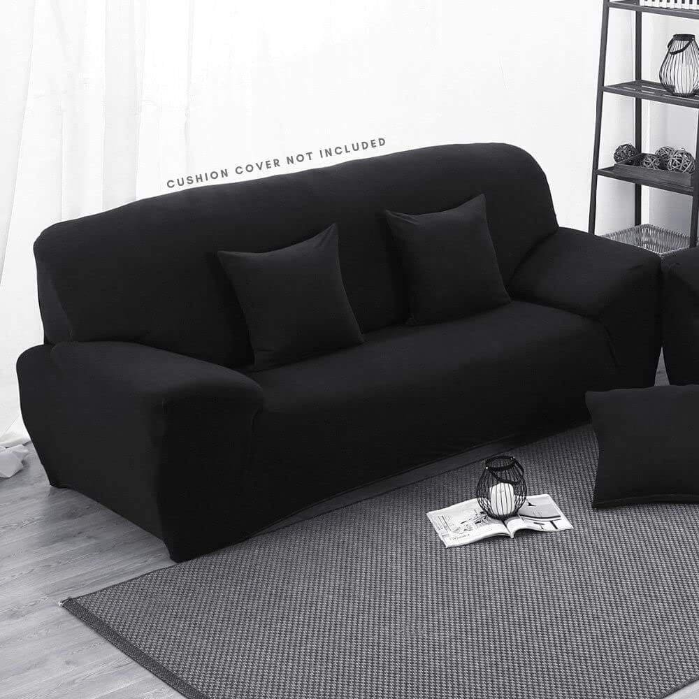 PENTHOOM Elastic Sofa Cover 3 Seater Fully Covered| Plain Sofa Cover Big Elasticity Sofa Cover with High-Density Fabric | Perfect Size Couch Cover Sofa Slip Cover