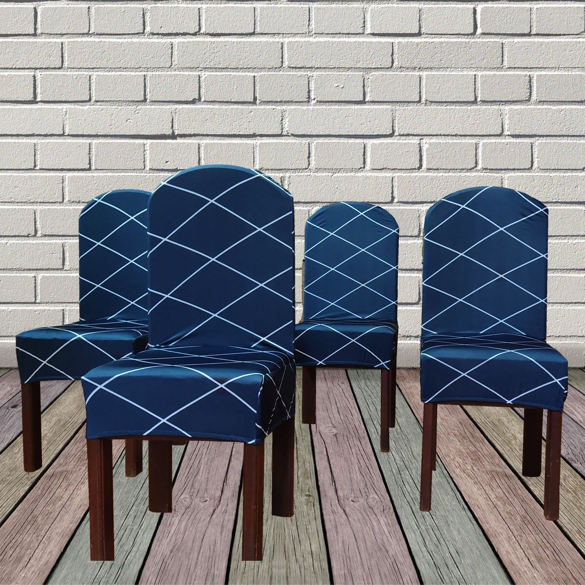 PENTHOOM Elastic Dining Chair Covers,Removable Washable and high Elasticity Premium Fabric Seat Slipcover - Classic Diamond Pattern