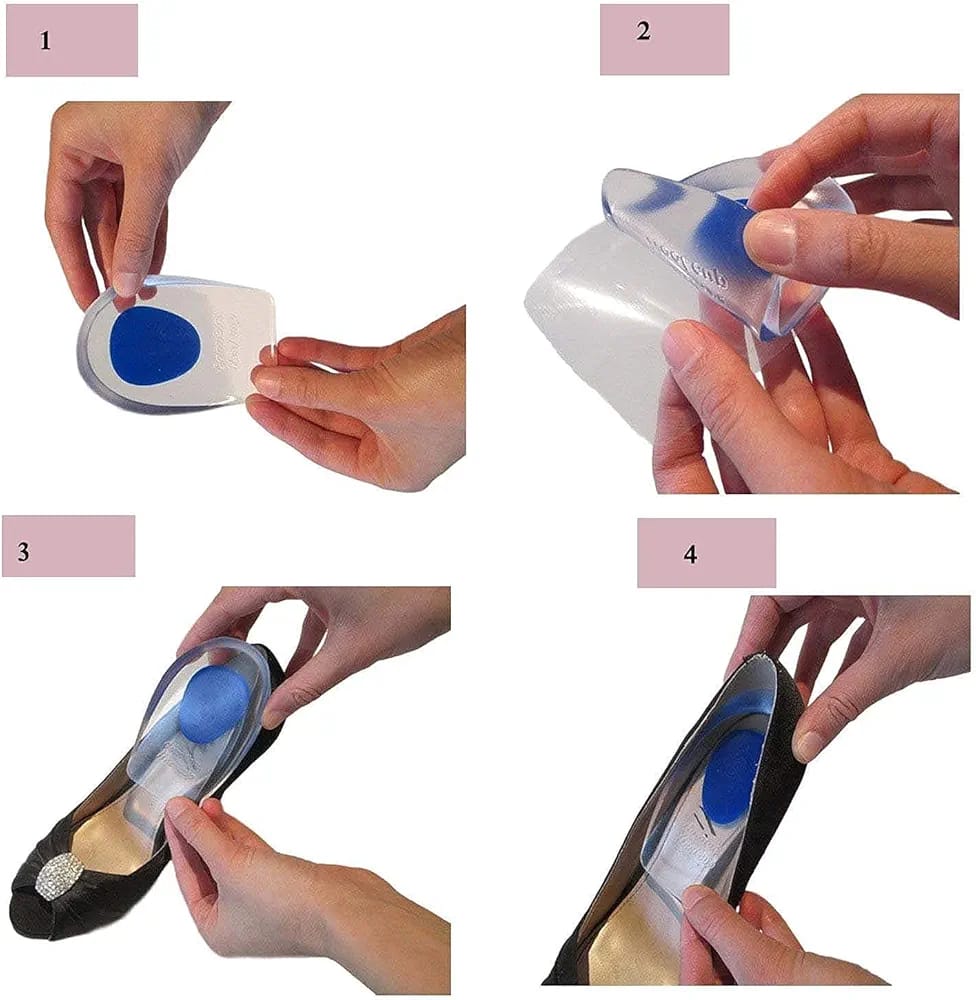 Comfort Shoe Inserts for Women and Men - 2 Pairs of Gel Heel Cups for Plantar Fasciitis, Heel Pain, Bone Spurs, Achilles Tendonitis - Shoe Inserts for Running, Work Boots, and All Day Comfort