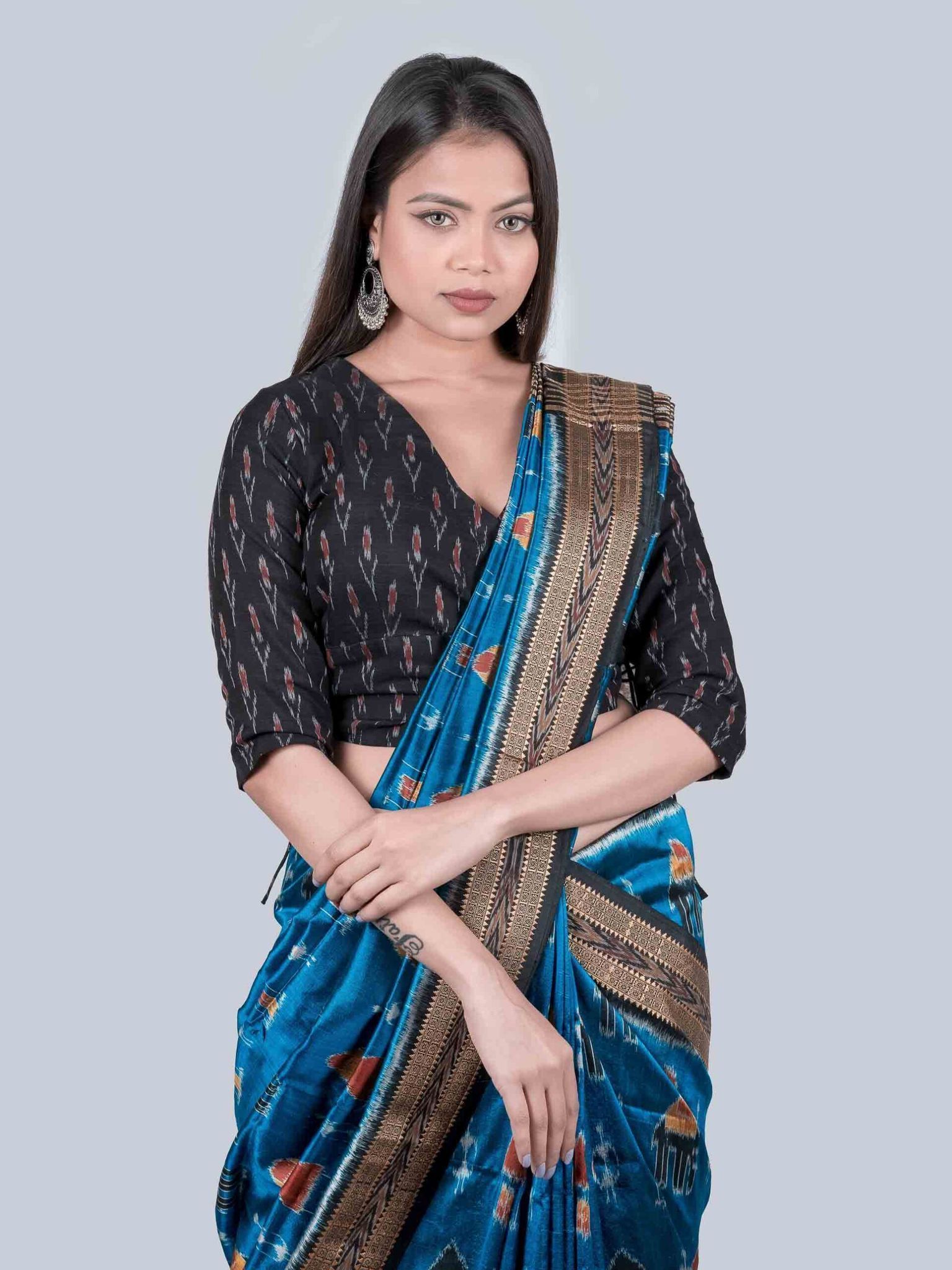 Orissa Khandua Silk Saree with Tie/Dye Technique - Atulya Karigari