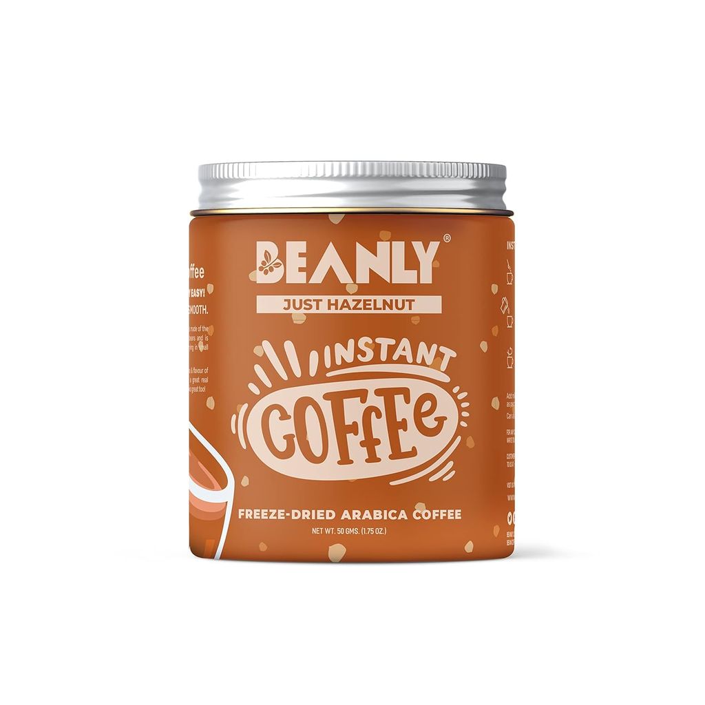 Beanly Instant Coffee Just Hazelnut Flavour - 50 grams