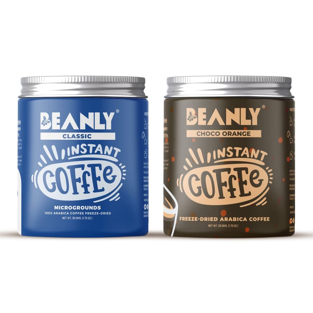 Beanly Instant Coffee Combo Pack of Classic & Choco-Orange