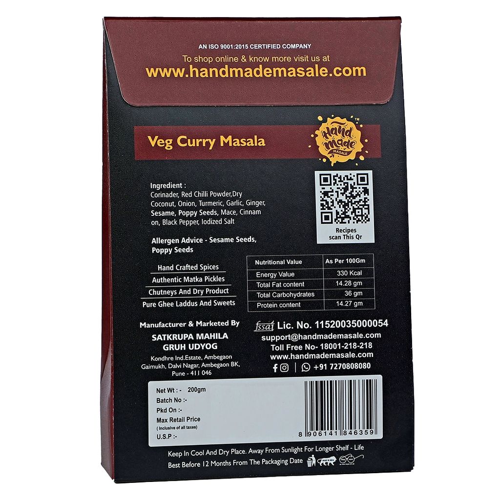 Handmade Masale Veg Curry Masala