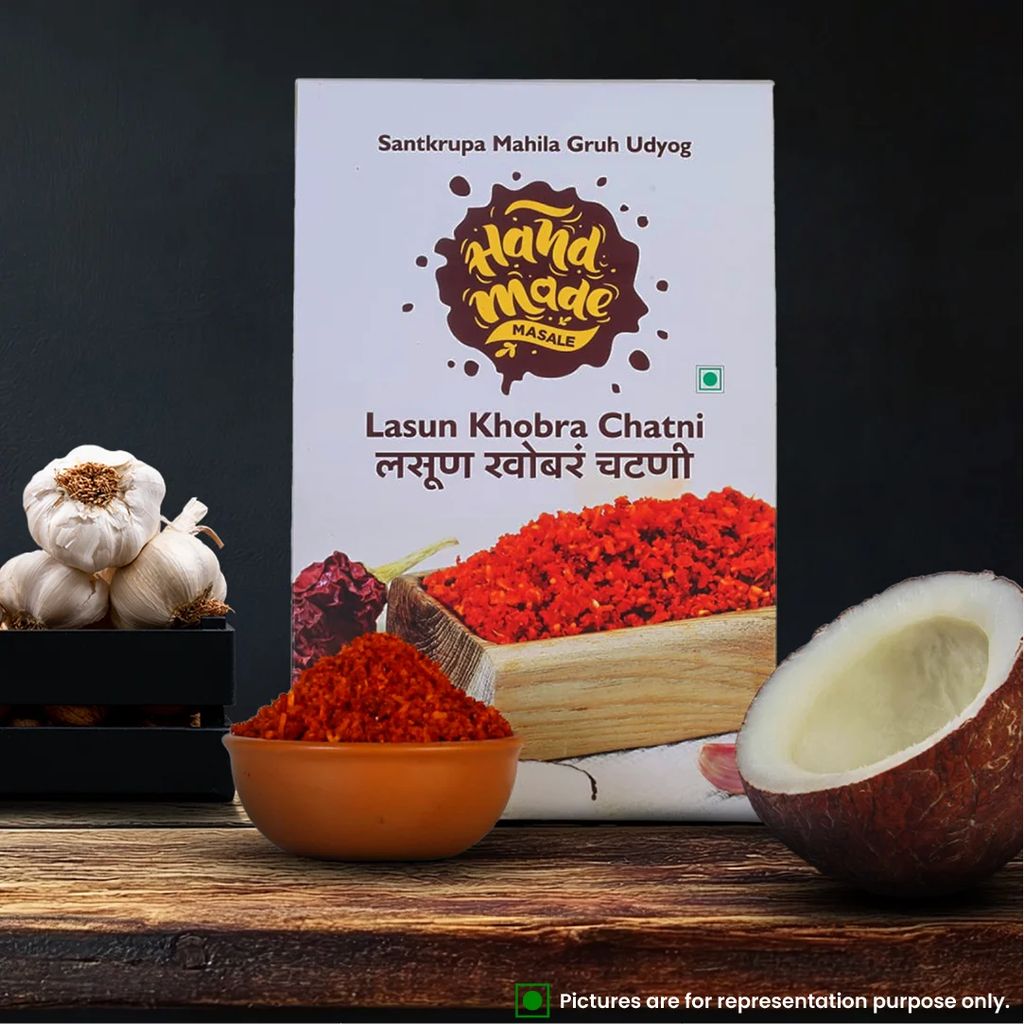 Handmade Masale Lasun Khobra Chutney / Garlic coconut chutney