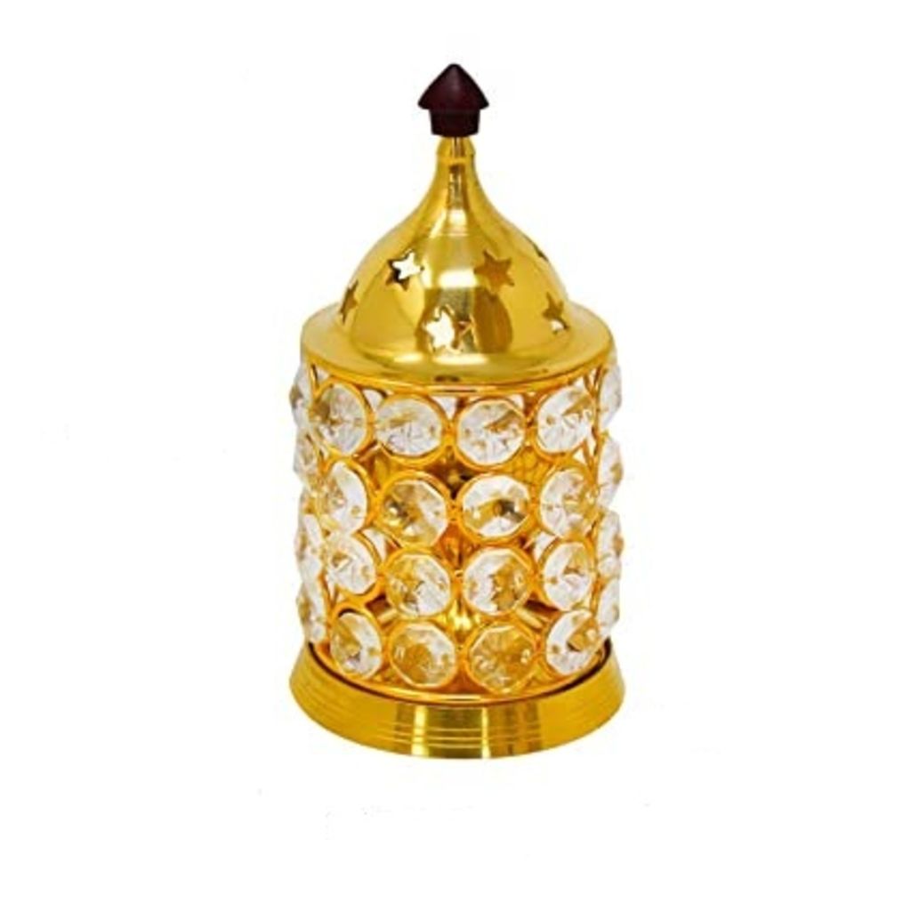 Modern Home - - and - - Decor Brass with Crystal Embellished Deepak | Traditional Indian Oil Lam