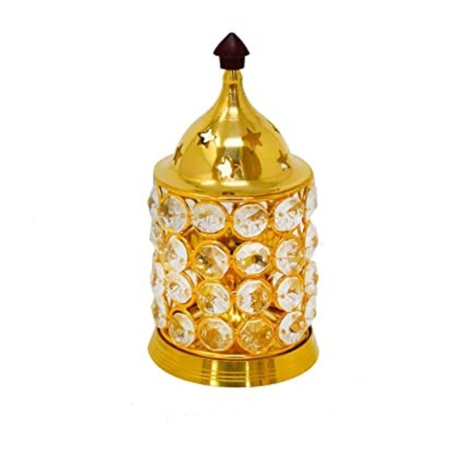 Brass with Crystal Embellished Deepak | Traditional Indian Oil Lamp | Home Decor | Diwali Decoration