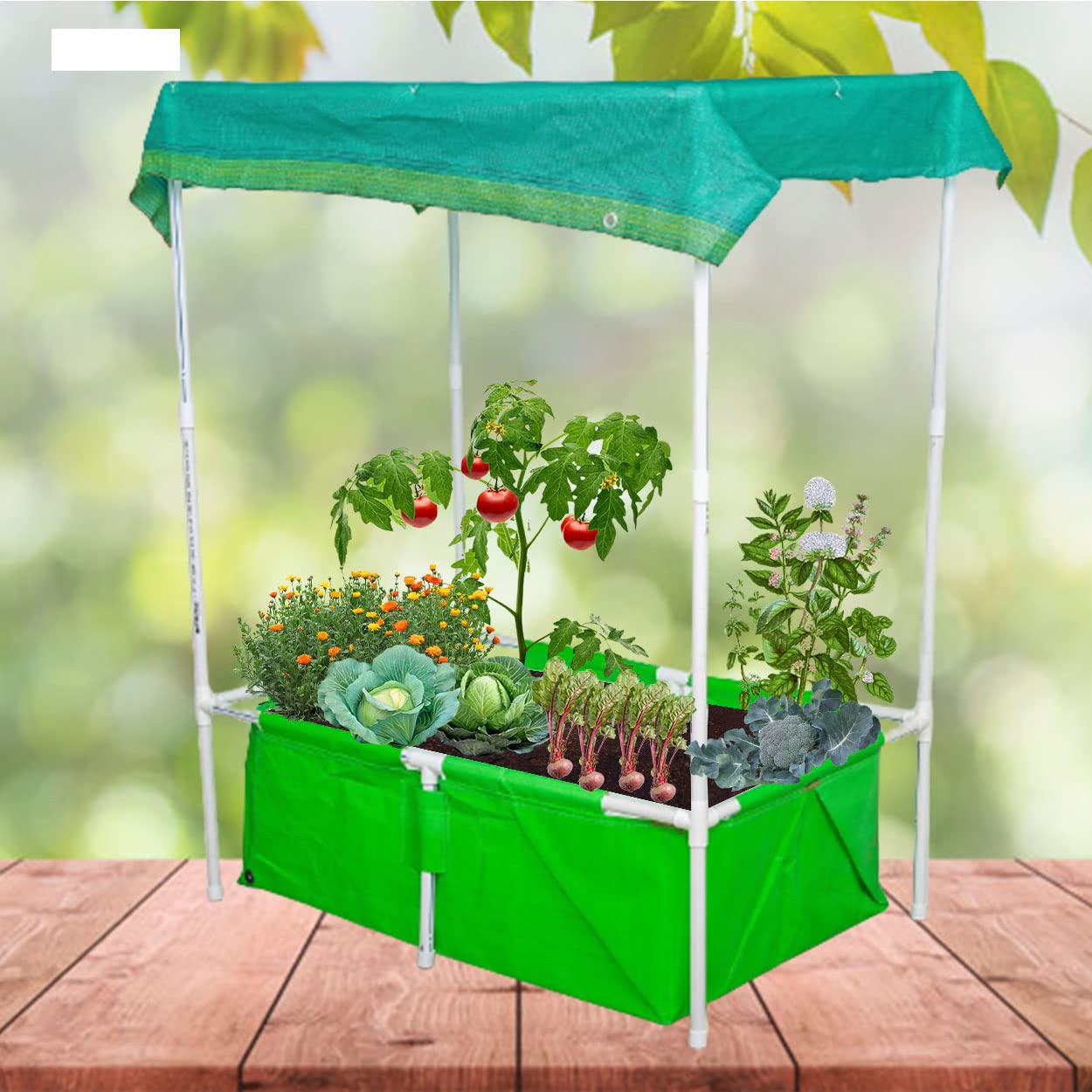 WNE Jaliwale (Size - 3 X 2 X 1 Feet) HDPE Rectangle Grow Bag with PVC Pipe Support Full Structure & Rectangle Grow Bag with Supporting PVC Pipes, Grow Bags with Support for Terrace Gardening
