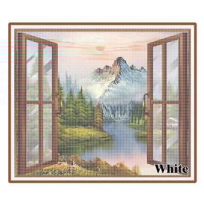 WNE Jaliwale Fiberglass pre Stitched Window Mosquito net with Self Adhesive Hook tap(Color-White) Size:60cmX80cm/23.62InchX31.49Inch/1.96ftX2.62ft Insect Mosquito net for Window -Ready to use Net