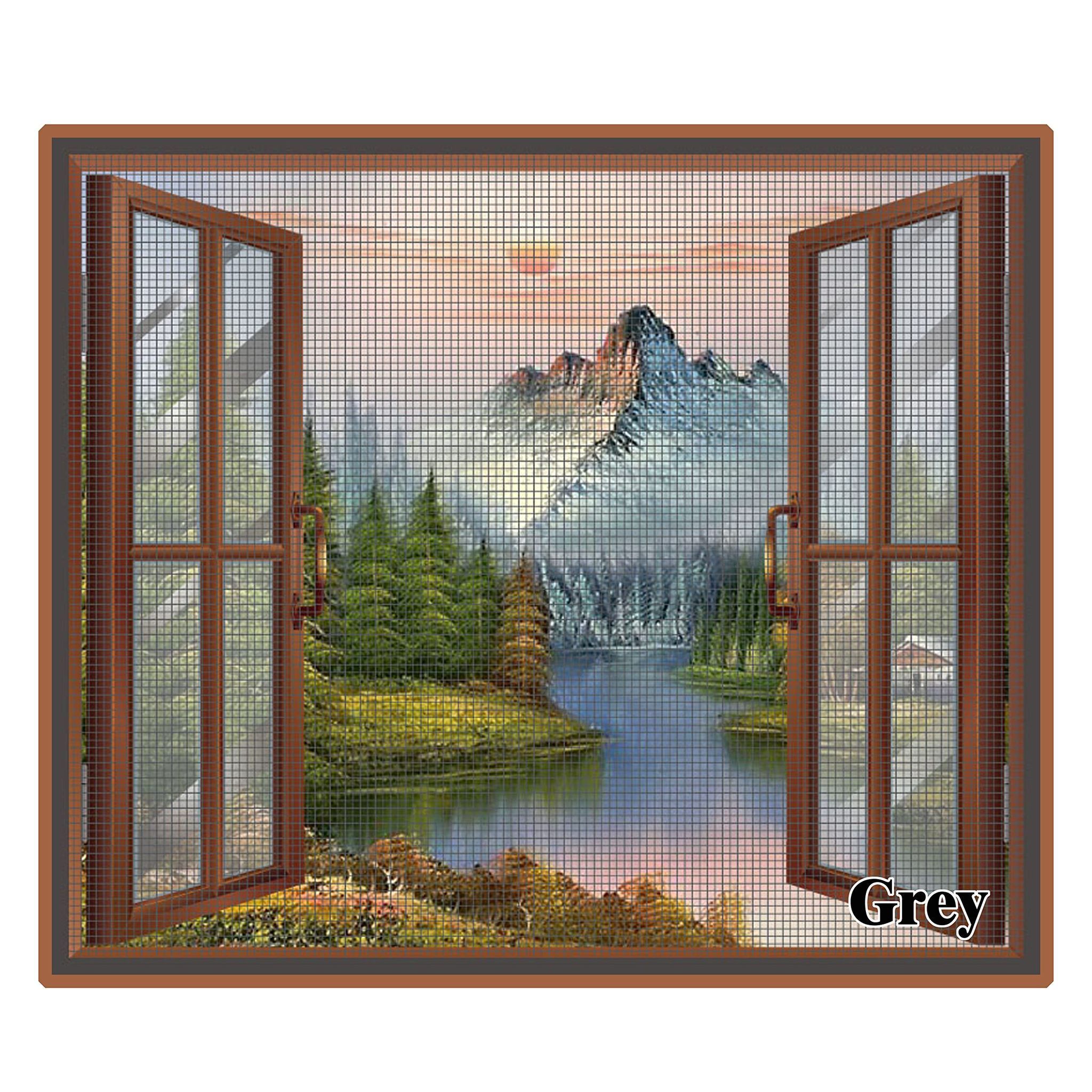 WNE Jaliwale Fiberglass pre Stitched Window Mosquito net with Self Adhesive Hook tap(Color-Grey) Size:60cmX150cm/23.62InchX59.05Inch/1.96ftX4.92ft Insect Mosquito net for Window -Ready to use Net