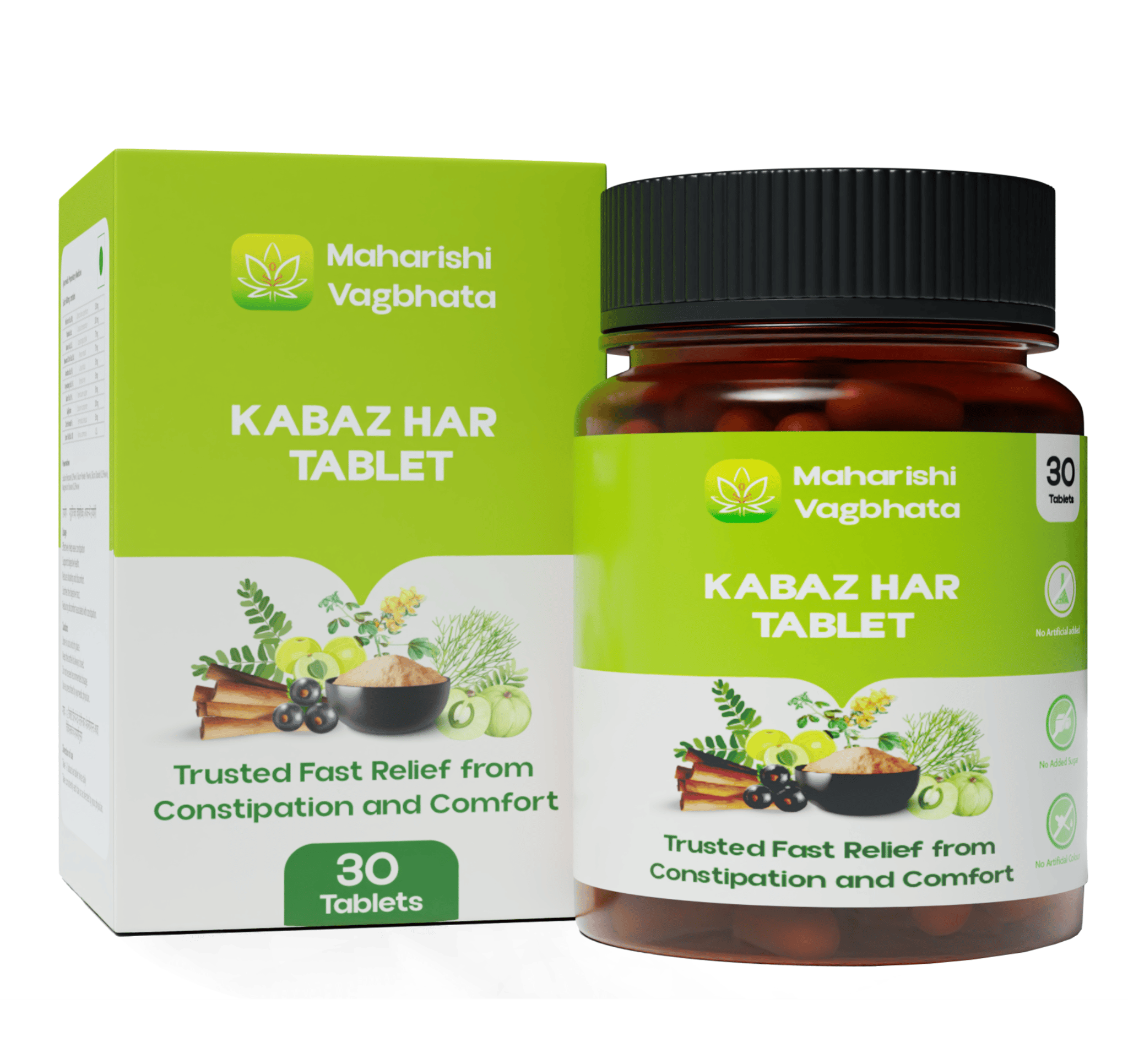 Maharishi Vagbhata Kabaz Har Tablets 700mg (30 Tablets), Contains Nishoth, Triphala, Amaltas, and Saunf, Supports Digestive Health, Healthy Gut & Regular Bowel Function