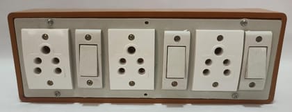 6A 3 Sockets (5 Pin Socket) & 3 Switch Extension Box with 6A Plug & 30m Wire