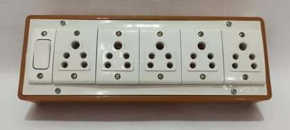 6A 5 Sockets (5 Pin Socket) & 1 Switch Extension Box with 6A Plug & 25m Wire