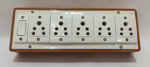 6A 5 Sockets (5 Pin Socket) & 1 Switch Extension Box with 16A Plug & 3m ...