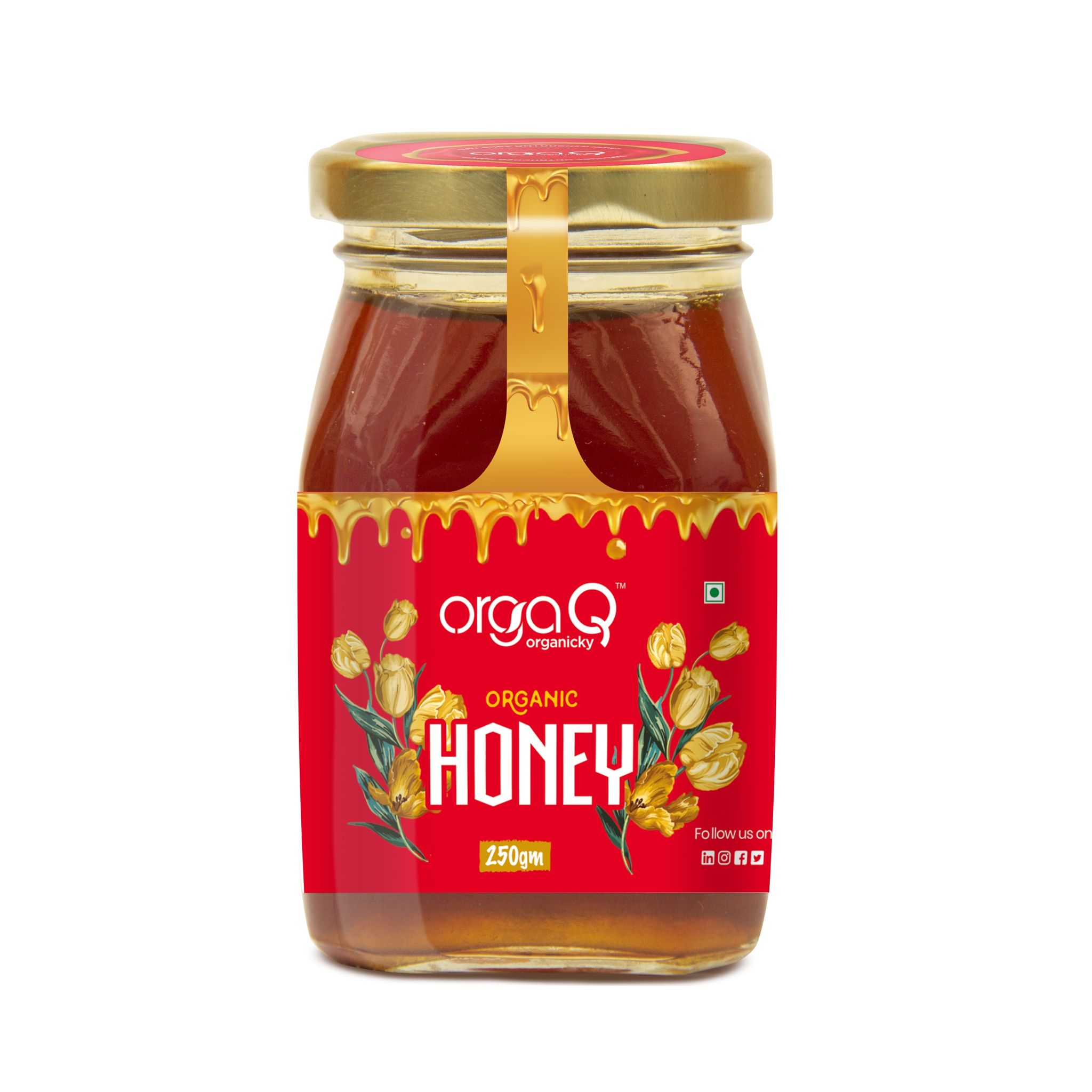 OrgaQ Organicky Organic Forest Honey - 100% Pure and Natural - Unprocessed, Unfiltered, Unpasteurized Ayurvedic for Weight Loss, Cough and Digestive Problems