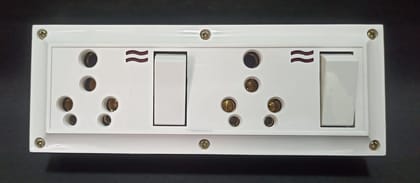16A 2 Sockets & 2 Switch Extension Box with Indicator, 6A Plug & 3 Meter Wire