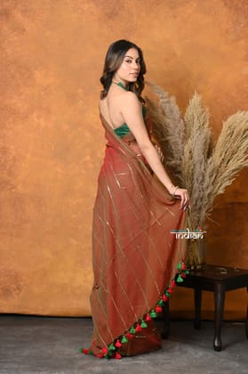 Designer Mul Cotton Handloom Saree with Sequins