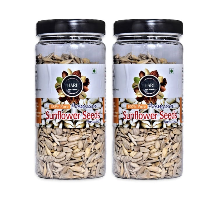 "Hari Nuts & Seeds 100% Pure Premium Sunflower Seeds, Unsalted, 2 Jars"