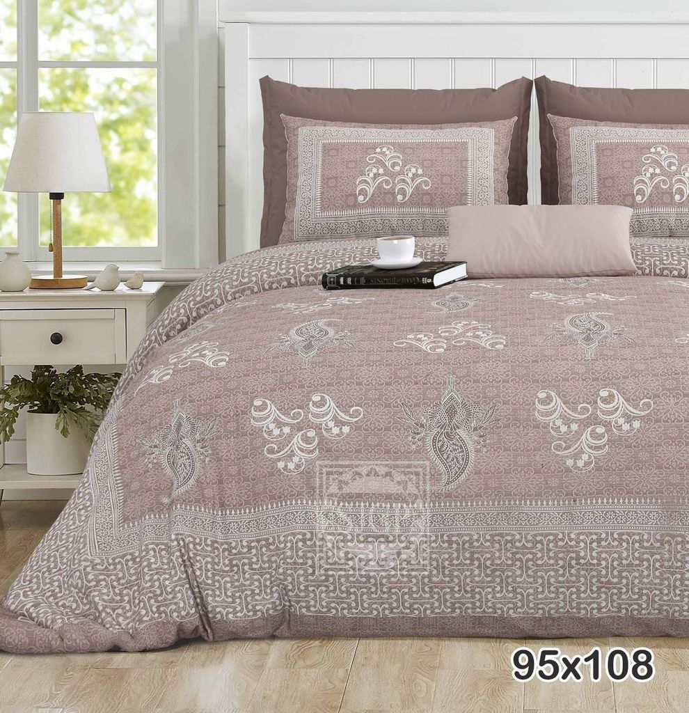 3001-Hometrade India-Standard King Size (90*108 Inches) Double Bedsheet With 2 Pillow Cover-RJ-14-Jaipur lining-3912